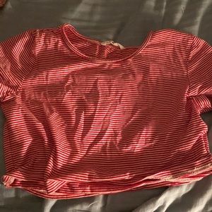 Red strip crop top